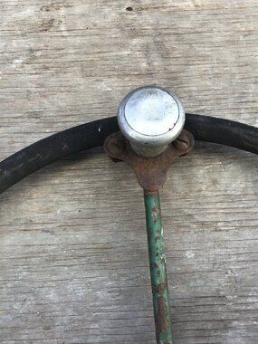 Vintage Steering Wheel with Spinning Wheel Steering Knob - Tractor Steering ?